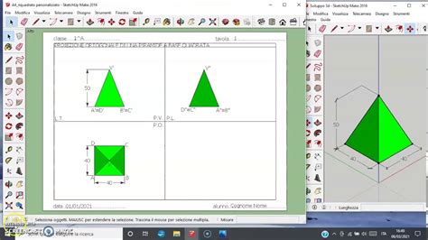 Proiezione Ortogonale Di Una Piramide A Base Quadrata Youtube