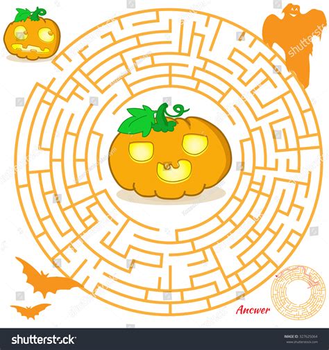 Halloween Maze Game Kids Visual Game Stock Vector (Royalty Free ...