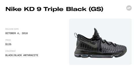 Nike Kd 9 Triple Black Gs 855908 001 Raffles And Where To Buy