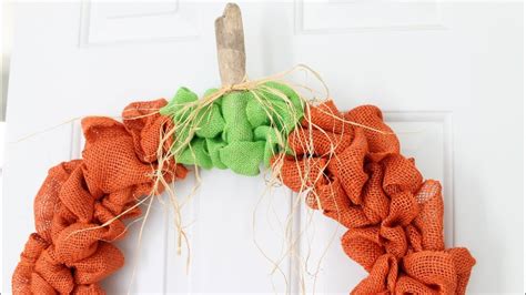 Burlap Fall Wreath In A Pumpkin Shape Youtube