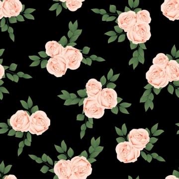 Peach Flowers Rose Vector PNG Images Seamless Pattern With Peach Rose