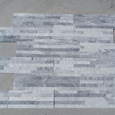 Ashlar Cloudy Grey Quartzite Wall Panel Natural Culture Stone For