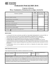 Evaluación Final Ética Ciudadanía y Globalización pdf Evaluación