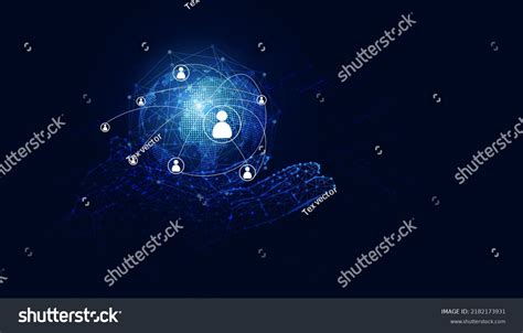 Abstract Hand Technology Communication Borderless Internet Stock Vector