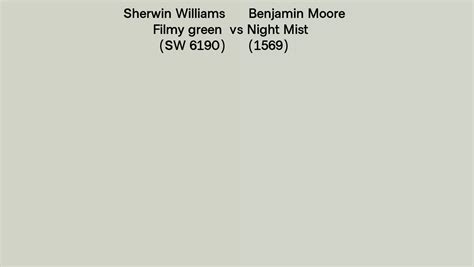 Sherwin Williams Filmy Green Sw 6190 Vs Benjamin Moore Night Mist