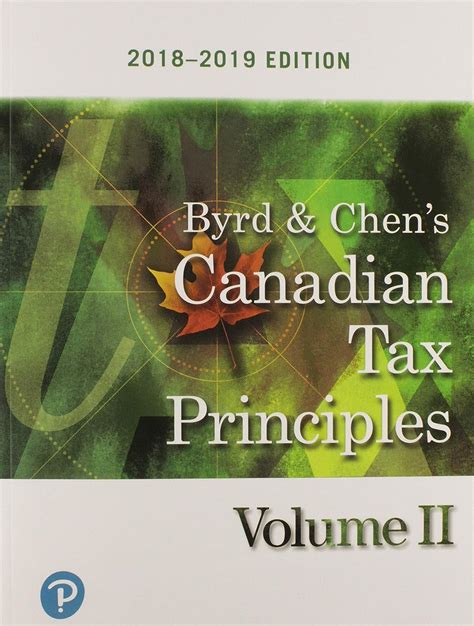 Canadian Tax Principles Edition Volume Byrd Clarence