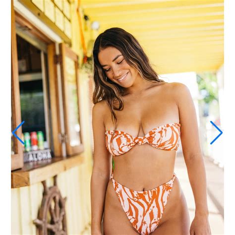 bathing suit top  worn  straps depop