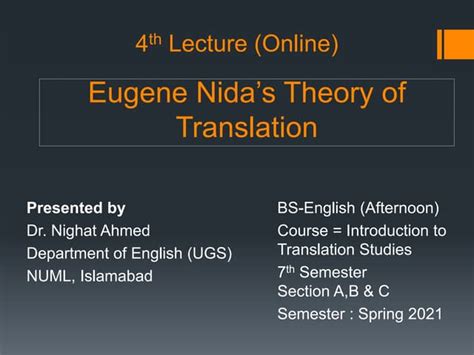 Eugene Nida's Theory of Translation | PPT