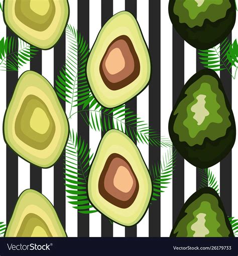 Seamless pattern with avocado Royalty Free Vector Image