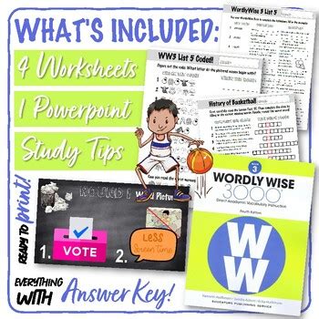 Wordly Wise Book Lesson Worksheets And Homework Bundle Tpt