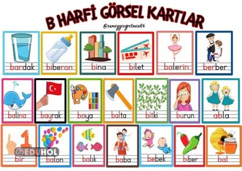 B Harfi G Rsel Kartlar Eduhol Etkinlik Ndir Oyun Oyna Test Z