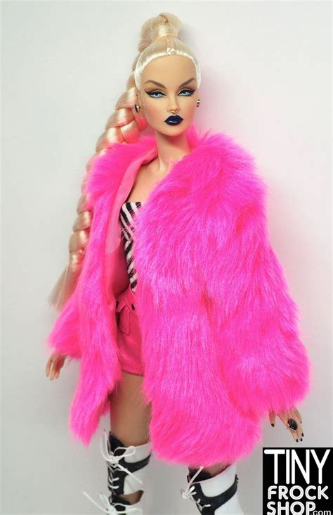Integrity Desert Dazzler Poppy Parker Hot Pink Faux Fur Coat In