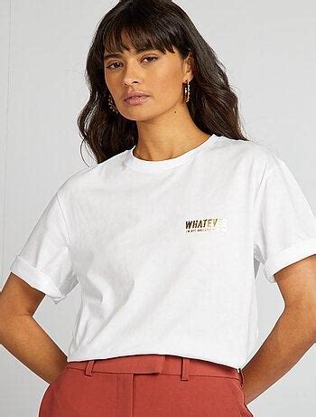 T Shirt En Jersey Avec Ouverture Scratch So Easy Blanc Kiabi