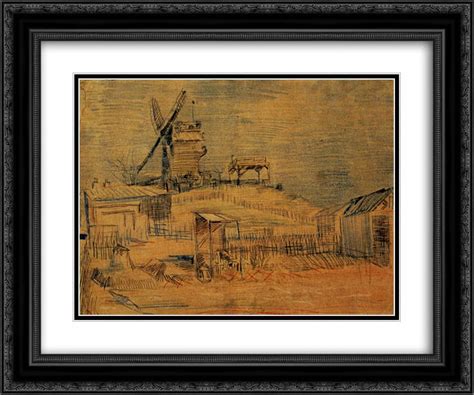 Vincent Van Gogh 2x Matted 24x20 Black Ornate Framed Art Print Gardens