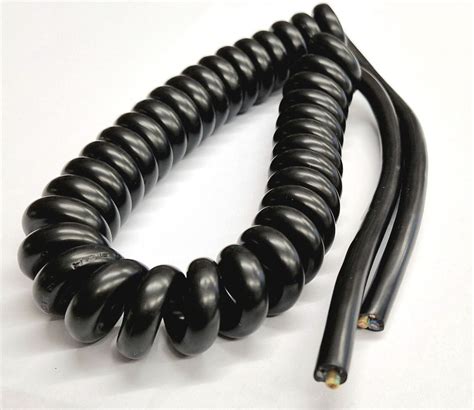 Curly Coiled Spiral Mains Flex Cable Lead A Stretch Core X Mm