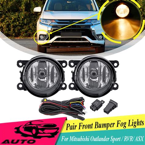 Pair Front Bumper Fog Light Lamps With Harness For Mitsubishi Outlander