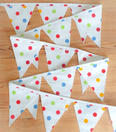 Spotty Bunting Outdoor Bunting Oilcloth Bunting Bright Etsy Uk