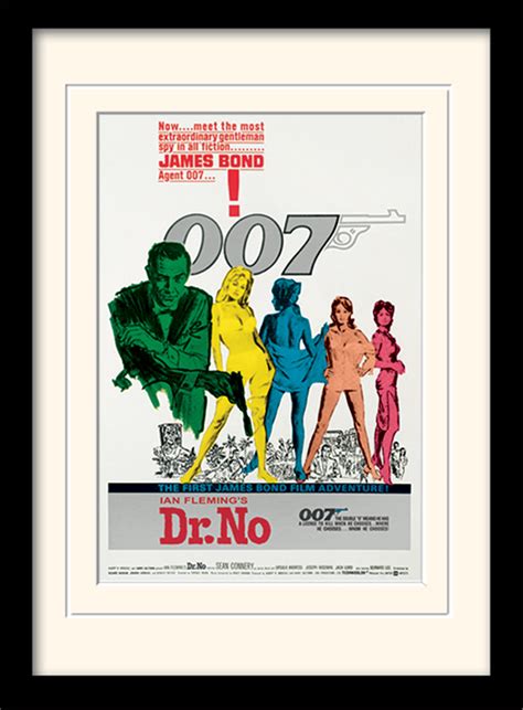 James Bond Dr No One Sheet Mounted And Framed 30 X 40cm Print The Art