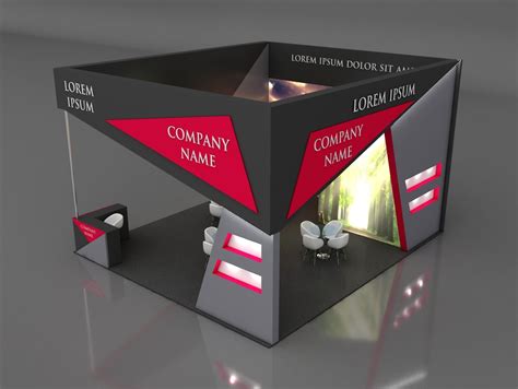 Booth Exhibition Stand Stall X M Height Cm Side Open D Model