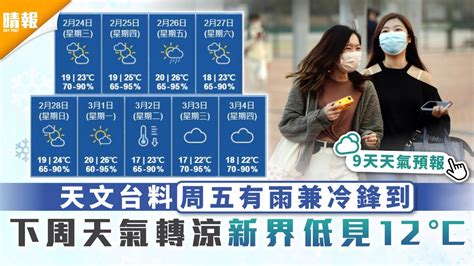 冷鋒殺到｜天文台料周五有雨兼冷鋒到 下周天氣轉涼新界低見12°c 晴報 家庭 熱話 D210224