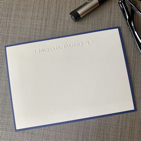 Personalized Embossed Note Cards - One Line with Dots | EG2015 | StationeryXpress