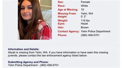 Yelm Police State Patrol Are Searching For A Missing Teenage Girl