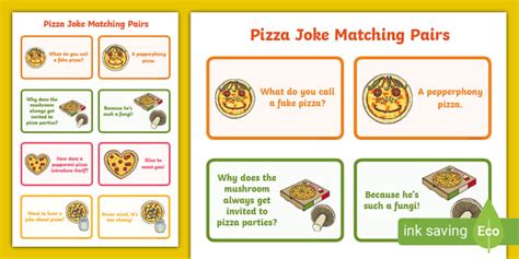 Pizza Joke Matching Pairs Lehrer Gemacht Twinkl