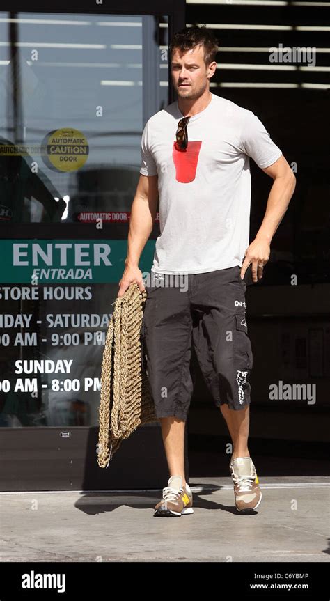 Josh Duhamel Stops At A Gas Station To Refuel His Gmc Sierra Truck He