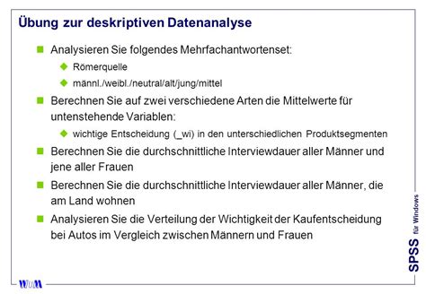 Übung zur deskriptiven Datenanalyse ppt herunterladen