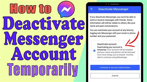 How To Deactivate Messenger Account New Update Youtube