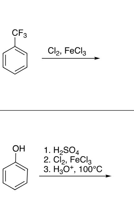 Solved Cf3 Cl2 Fecl3 Oh H2so4 2 Cl2 Fecla 3 Нао