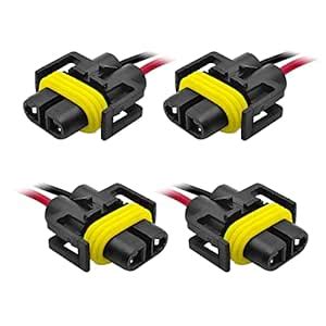 4Pcs H11 H9 H8 880 881 Female Adapter Wiring Harness Socket Connector