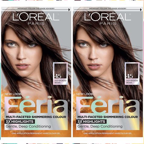 L'Oreal Paris Feria Multi-Faceted Shimmering Permanent Hair Color, French Roast, Pack of 2, Hair ...