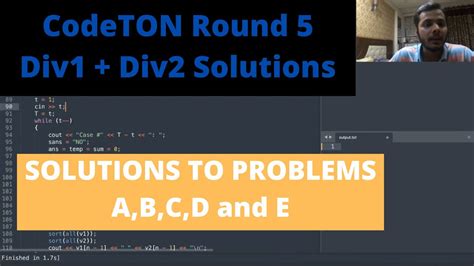 CodeTON Round 5 Div 1 Div2 Solutions Problems A B C D And E YouTube