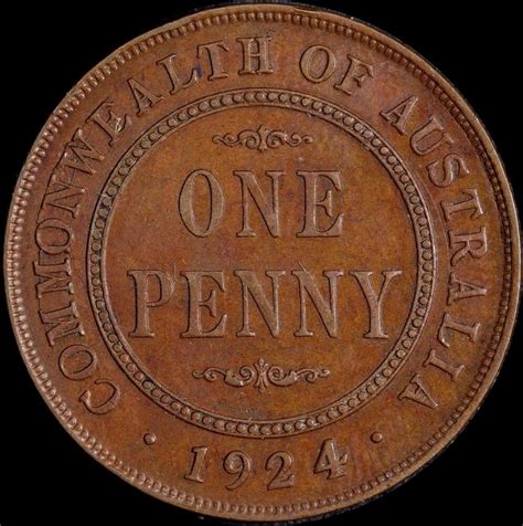 1924 Penny Extremely Fine Sterling And Currency