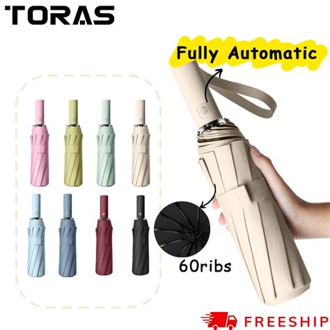 Toras Automatic Umbrella 60 Ribs Windproof Anti UV Folding Large