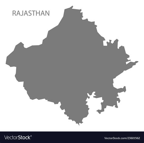 Rajasthan India Map Grey Royalty Free Vector Image