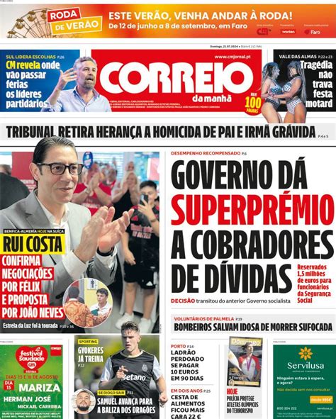 Capa Correio Da Manh Julho Capasjornais Pt