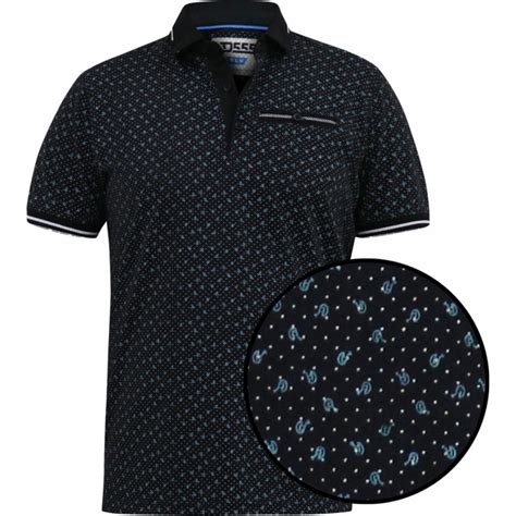 D555 By Duke Mens Big Size Patterned Polo Shirt With Jacquard Collar