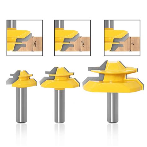 Winysinmiter Router Bit Set 45 Degrees Lock Joint Router Bits Wood