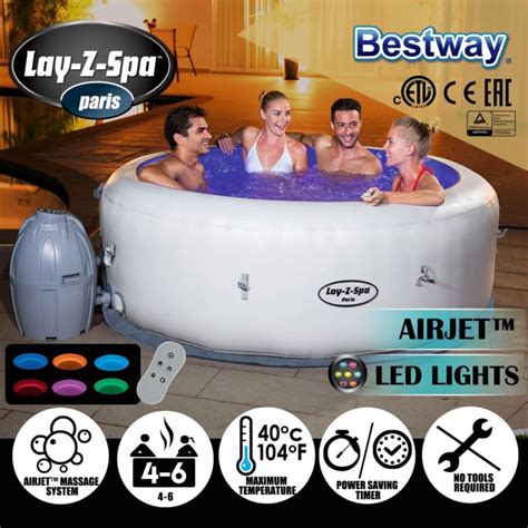 Bestway Inflatable Lay Z Spa Massage Hot Tub Portable Outdoor Bath 4 6 People For Sale From