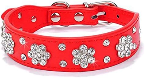 Haoyueer Strass Hundehalsband Niedliche Blume Strass Katzen