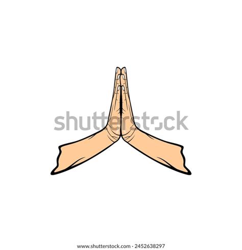 Anjali Mudra Hand Gesture Vector Illustration Stock Vector Royalty