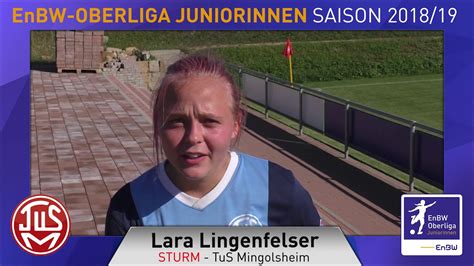 EnBW Oberliga TuS Mingolsheim Lara Lingenfelser YouTube