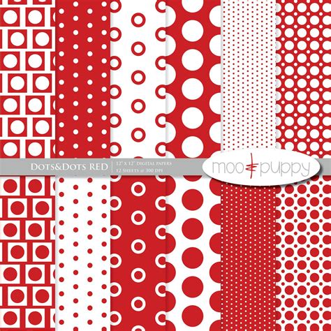 Red Polka Dot Digital Scrapbook Paper Pack Buy Get Free