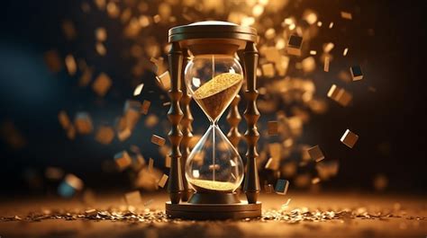 Premium Photo Hourglass With Falling Sand And Coins 3D Render