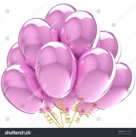 Party Balloons Colorful Pink. Decoration For Anniversary Celebration ...