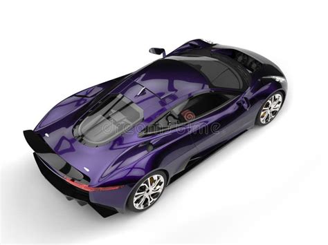 Metallic Purple Urban Elegant Sports Car Top Down View Stock