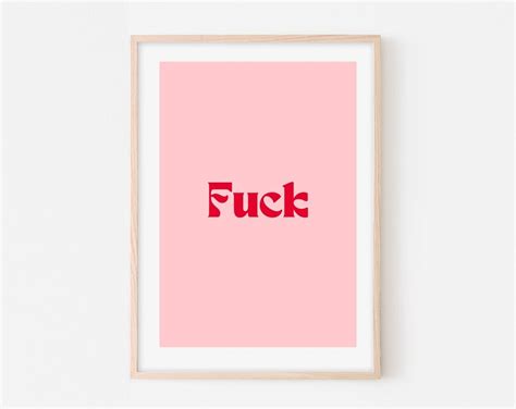 Affiche Fuck Affiche citation rose Pink affiche Poster à imprimer Etsy France