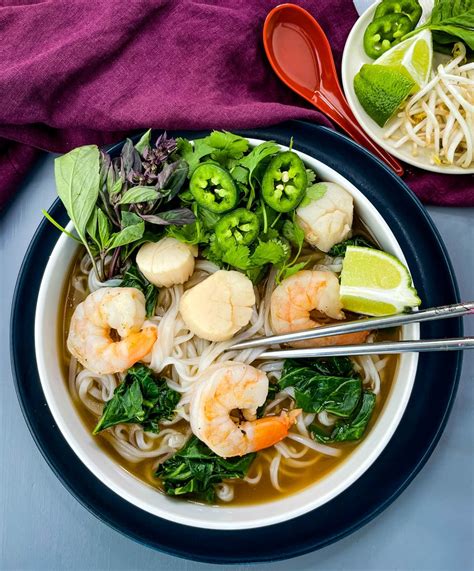 Seafood Pho Noodle Soup With Shrimp Video